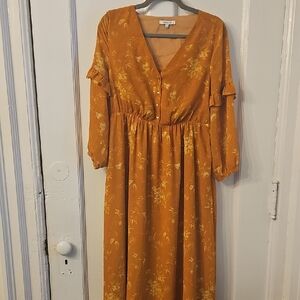 Madewell Mustard Floral Maxi Dress Madewell Size 4
